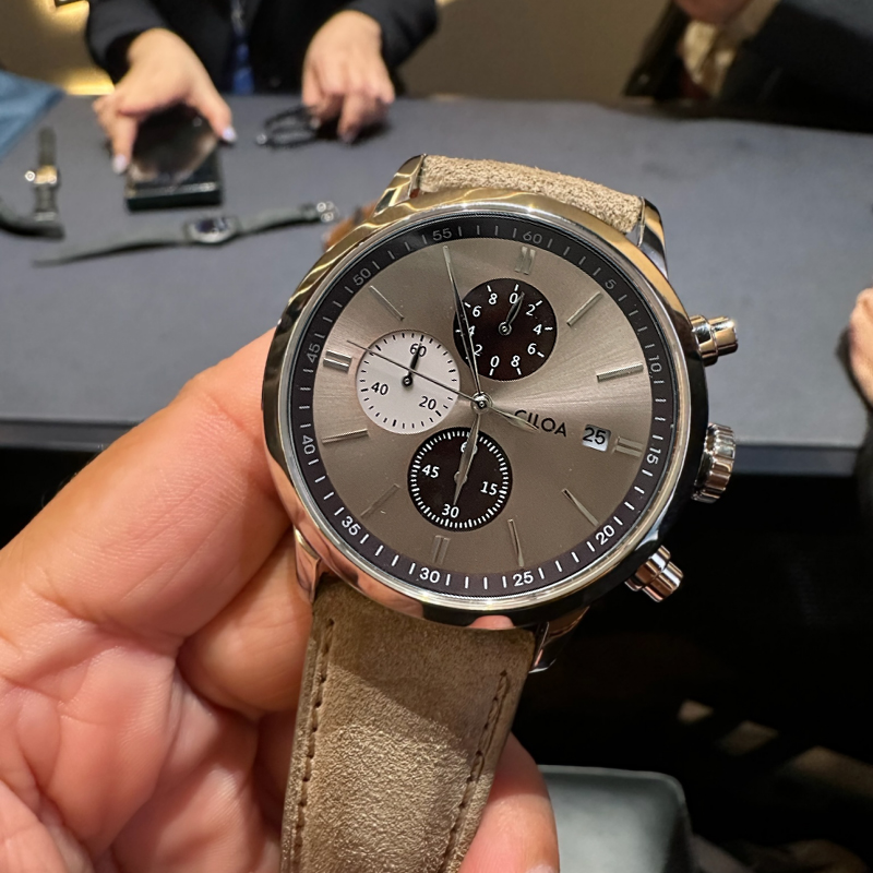 CILOA-Men Chronograph Watch Da - Suede Strap Watch recension och pris