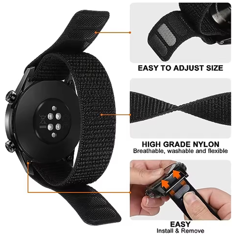 26 22mm Hook Loop Nylon WatchB - Sport Loop Velcro recension och pris